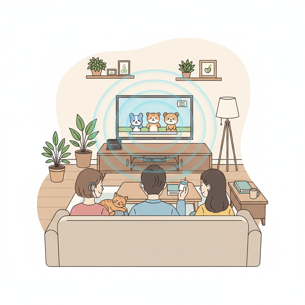 リビングでのテレビ視聴シーン